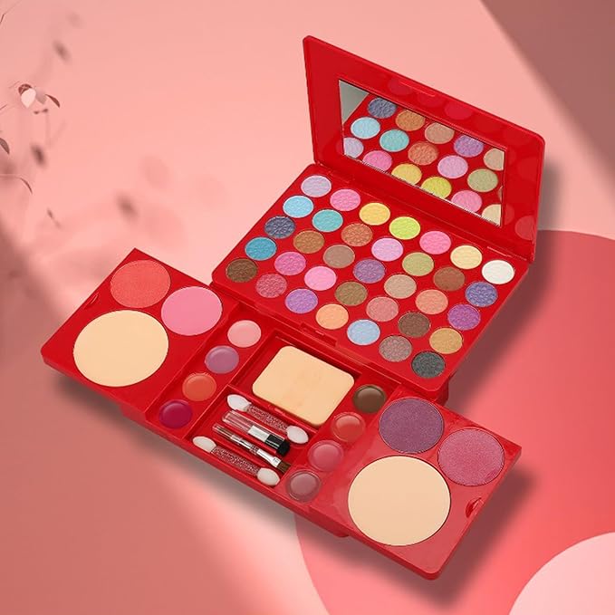 All-in-One Makeup Gift Set Travel Makeup Kit Complete Starter Makeup Bundle Lipgloss Lipstick Concealer Blushes Powder Eyeshadow Palette Cosmetic Palette for Teen Girls & Adults #10-VivaGrace Women
