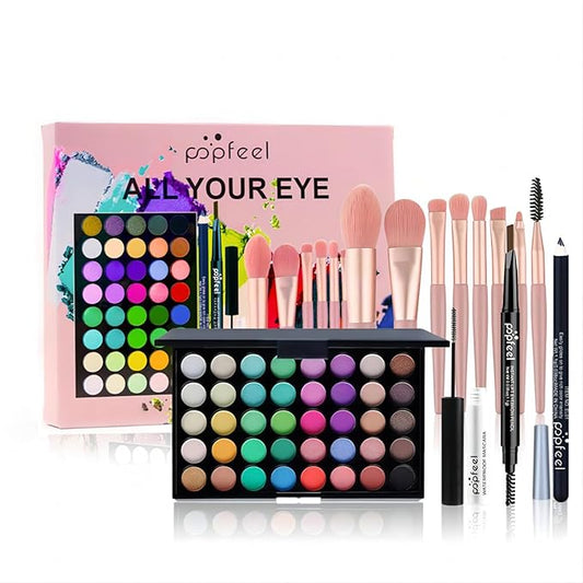 Makeup Kit for Women, Eyeshadow Makeup Gift Set for Teen Girls, Eyebrow Eye Shadow Makeup Kit with 40 Colors Eyeshadow Palette, Mascara, Eyeliner, Eye Brow Pencil, Eye Brush-VivaGrace Women