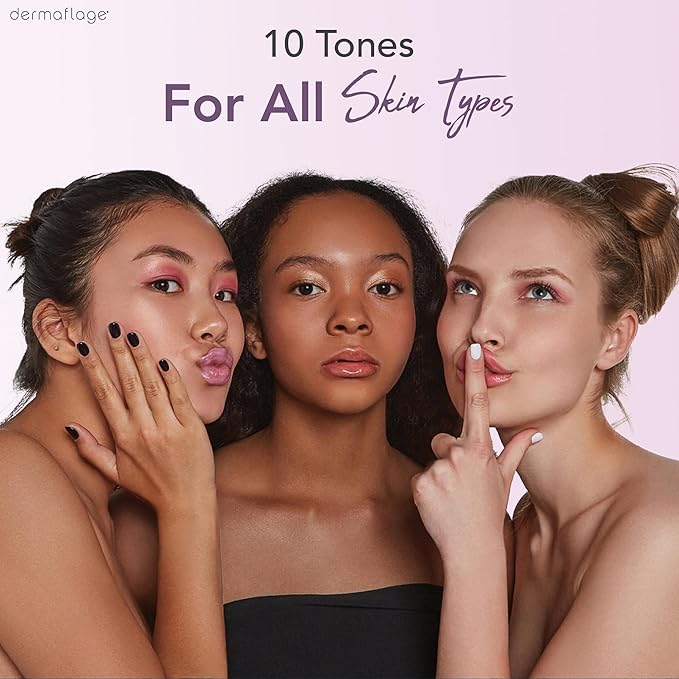 Dermaflage Waterproof Concealer Cream - Full Coverage, Matte Finish, Porcelain Color, 9 Shades, Long-Lasting, Conceals Dark Circles, Tattoos, Acne-VivaGrace Women