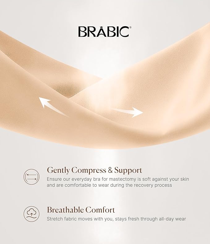 BRABIC Zip Front Closure Everyday Bra for Women Post Surgery Compression Support with Adjustable Straps Wirefree-VivaGrace Women