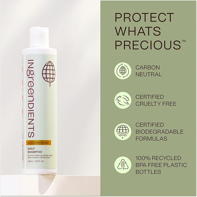 Non Toxic Vegan Shampoo with Organic Ingredients, Apple Cider Vinegar & Tea Tree Oil - Sulfate Free, Color Safe, Paraben Free, Gluten Free, Cruelty Free, pH Balanced-VivaGrace Women