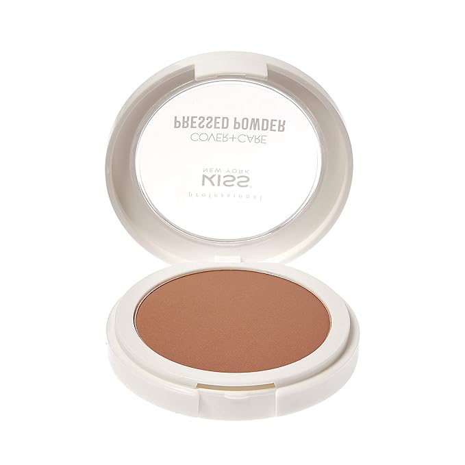 KISS Cover and Care Acne Control Pressed Powder Shine Free Face Light Weight Makeup Setting Powder - APP340 (Caramel)-VivaGrace Women