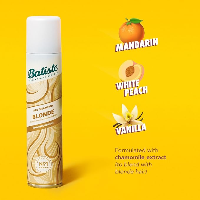 Batiste Dry Shampoo for Blonde Hair, Refresh Hair and Absorb Oil Between Washes, Waterless Shampoo for Added Hair Texture and Body, 5.71 oz-VivaGrace Women