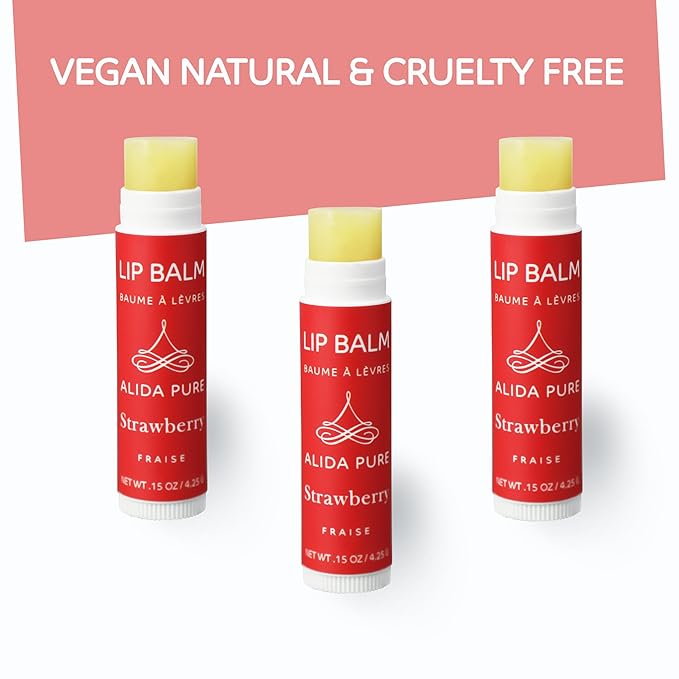 Vegan Lip Balm by PURE + SIMPLE Strawberry Set-VivaGrace Women