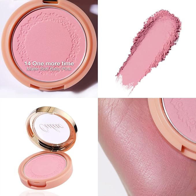 Oulac Baby Pink Blush Makeup| Highly Pigmented Cream Blush| Natural Matte Glow| Shape & Highlight Face| Cruelty-Free Vegan Blush | Pink Blush 4.8g-VivaGrace Women