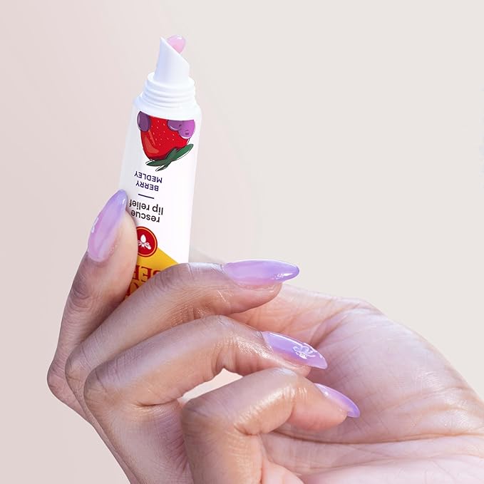 Burt's Bees Rescue Lip Relief, Berry Medley, Hydrating Lip Balm for Dry Cracked Lips, with Responsbily Sourced Beeswax and Shea Butter, 100% Natural Origin, 1 Squeezy Tube, 0.35oz-VivaGrace Women