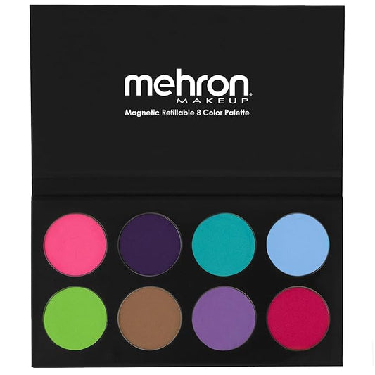 Mehron Makeup Paradise Makeup AQ 8 Color Pastel Palette | Magnetic Refillable Body Paint & Face Paint Palette | Professional Water Activated Makeup for Costumes, SFX, Halloween, & Cosplay-VivaGrace Women