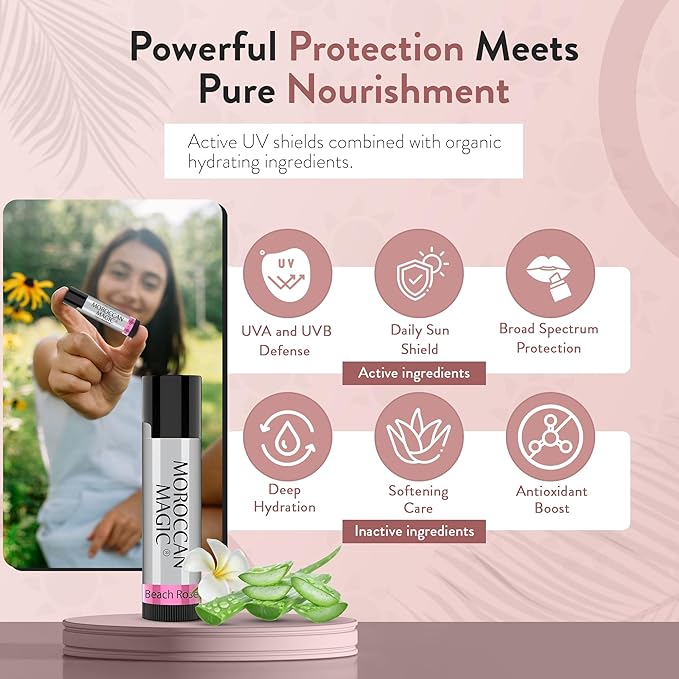 Moroccan Magic Organic Lip Balm & SPF15: 11 Piece Variety Pack Gift Set | Organic Argan and Essential Oils | Smooth | Natural | Non-Toxic | Cruelty Free | 11 Pack-VivaGrace Women