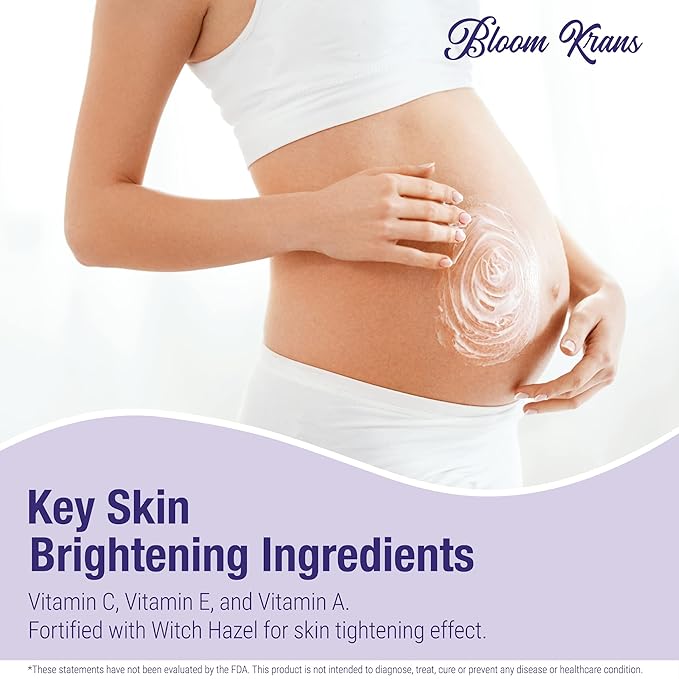 Bloom Krans Stretch Mark Cream for Pregnancy – Moisturizing Stretch Mark Remover Prevention Cream for the Pregnant Belly - Postpartum Lotion Essentials-VivaGrace Women