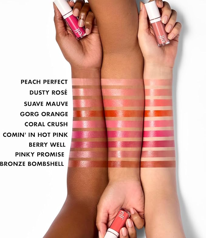 e.l.f. Camo Liquid Blush, Long-lasting Liquid Blush For High-pigment Color, Creates A Soft, Dewy Finish, Vegan & Cruelty-free, Peach Perfect-VivaGrace Women