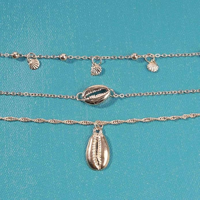Boho Coin Disc Necklace Choker Gold Layered Shell Pendant Necklace Vintage Seashell Necklace Retro Singapore Chain Necklace Jewelry for Women Gifts-VivaGrace Women