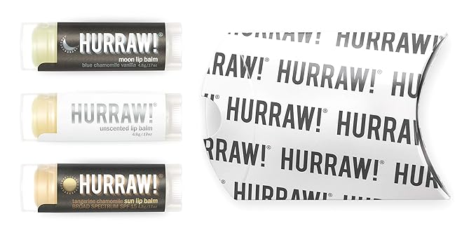 Hurraw! Moon Night Treatment, Unscented, Sun (Zinc Oxide SPF15) Lip Balms, 3 Pack Bundle: Organic, Certified Vegan, Cruelty & Gluten Free. Non-GMO, All Natural. Bee, Shea, Soy & Palm Free. Made in USA-VivaGrace Women