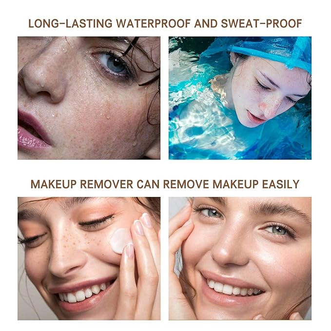 2 Pcs Freckle Pen Set, Natural Lifelike Fake Freckles Makeup Pen Magic Brown Color Freckles Makeup Tool Long-Lasting Waterproof Dot Spot Pen for Effortless Sunkissed Makeup (Dark Brown)-VivaGrace Women