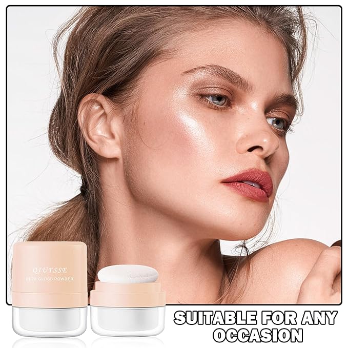 Body Hair Glitter Powder Highlighter Makeup Powder Polvo de Hadas Natural Enhance Facial Contours Lightweight Long-lasting Shimmer Face Body Makeup-Pearl White-VivaGrace Women