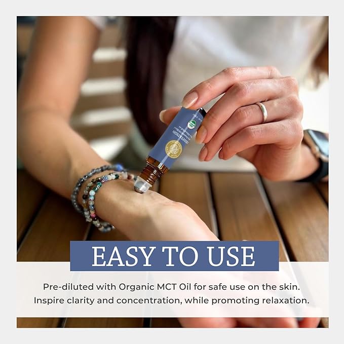 Silk Road Organic Meditation Essential Oil Empowering Blend Roll On,100% Pure USDA Certified Aromatherapy for Chakra Healing, Focus, Calming, Mindfulness & Spiritual Well-Being - 10ml Roller-VivaGrace Women