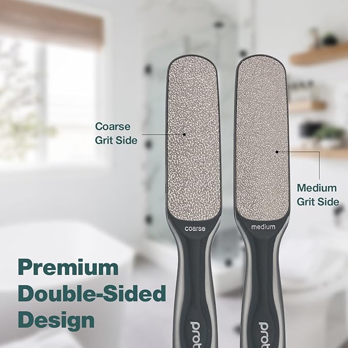 Probelle Double Sided Multidirectional Nickel Foot File Callus Remover - Immediately Reduces calluses and Corns to Powder for Instant Results, Safe Tool (Dark Grey)-VivaGrace Women