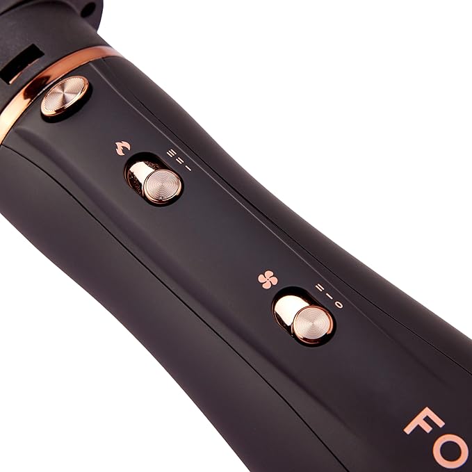 FoxyBae 3-in-1 Ceramic Interchangeable Hair Tools - Blowout Dryer - 3 Detachable Heads: 2.4" Blowout Brush, 1.5" Hot Round Brush & Drying Cylinder Hair Dryer Brush & Hair Styling Set [Black Rose-Gold]-VivaGrace Women
