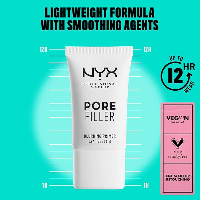 NYX PROFESSIONAL MAKEUP Pore Filler Blurring Primer and Targeted Primer Stick Bundle, Vegan Face Primers-VivaGrace Women