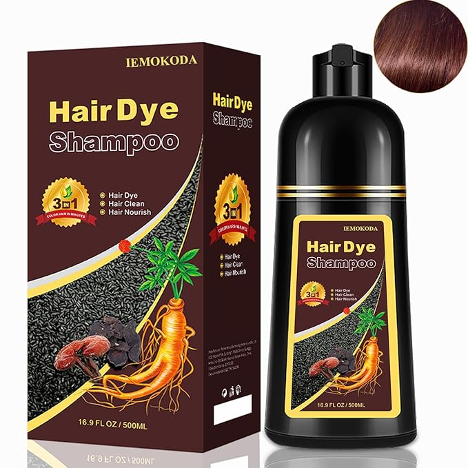 Cherry Brown Hair Dye Shampoo 3 in 1, Magic Reddish Brown Color Shampoo for Women Men, Instant Hair Dye Shampoo Colors Hair in Minutes, Color Shampoo Hair Dye, Natural Formula for All Hair Types-VivaGrace Women