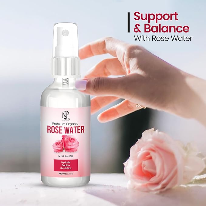 Rose Water 100ml, Refreshing Facial Mist for All Glowing Skin and Hair Types (Pack of 1)-VivaGrace Women