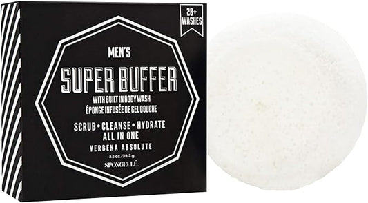 Spongelle Men's Super Buffer Built-In Body Wash (Verbena Absolute)