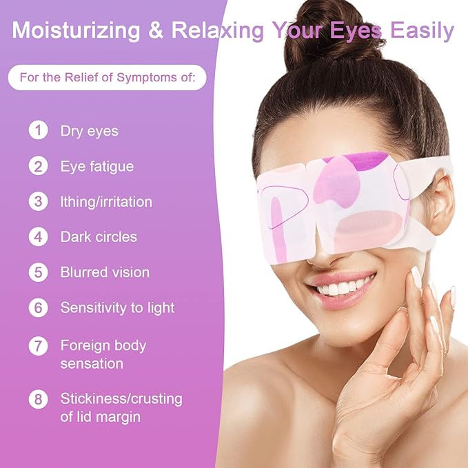 Steam Eye Mask for Dry Eyes, 18-Packs Eye Mask for Dark Circles and Puffiness, Self Heating Gentle Steam Warm Eye Mask for Relief Eye Fatigue, Lavender Scents-VivaGrace Women