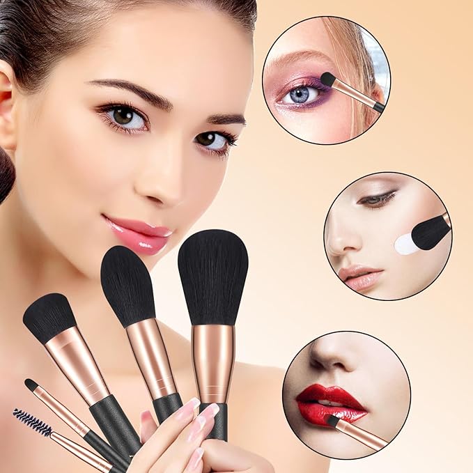 AIRWOS® Makeup Brushes Set Professional 14Pcs Makeup Brushes Pearl Flash Handles Premium Synthetic Foundation Face Powder Brush Blending Eyeshadow Concealers Makeup Brushes MakeUp Brushes with Case-VivaGrace Women