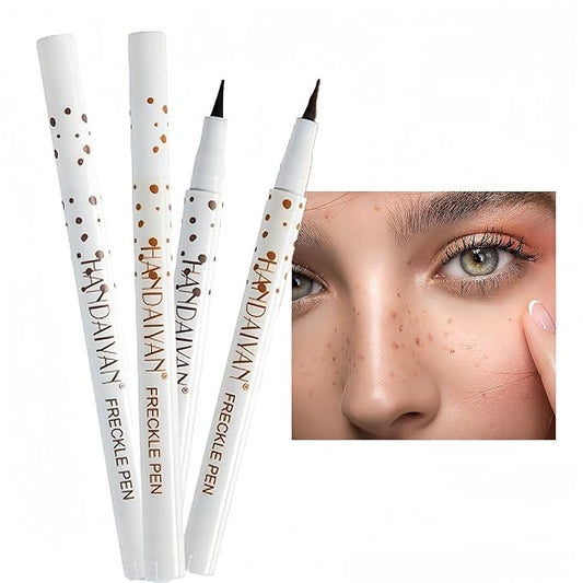 Freckle Pen 2 Colors, Natural Lifelike Freckle Makeup Pen Magic Freckle Color,Waterproof Longlasting Soft Dot Sopt Pen,for Natural Effortless Sunkissed Makeup-Chestnut&Dark Brown-VivaGrace Women