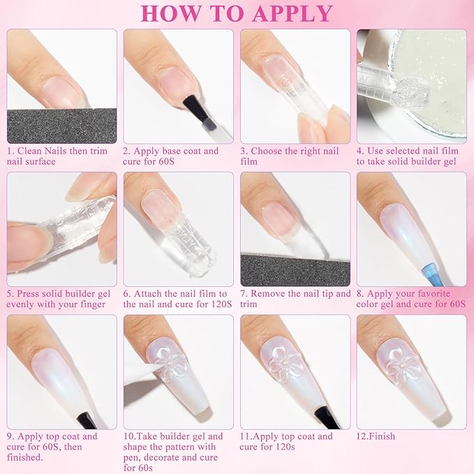 MIZHSE Non-Sticky Solid Builder Gel For Nails, 30g Clear and Pink Sculpting Building Carving Modeling Hard Gel for Nail Strengthen Nail Extension 3D Nail Art for Soak Off Manicure Kit DIY Home Gift-VivaGrace Women