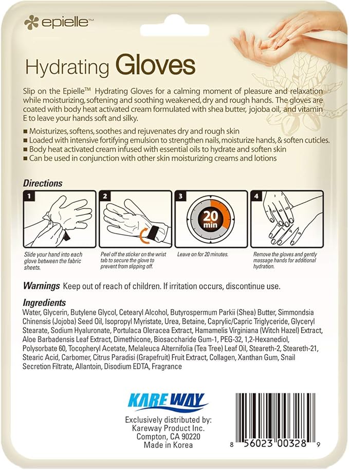 Epielle Hydrating Hand Masks 6 Pairs, Deep Moisturizing Gloves for Dry, Cracked Hands, Relieve and Soften with Shea Butter & Jojoba Oil, Korean Skin Care, Spa Set, Self Care Gifts for Women-VivaGrace Women
