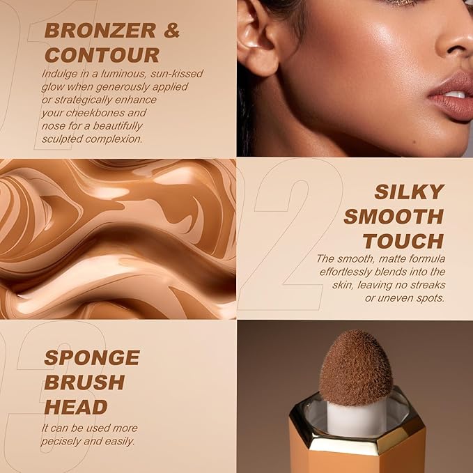 YOUNG VISION Soft Liquid Cream Contour & Glow Bronzer - Lightweight, Long-Wearing, and Blendable-VivaGrace Women