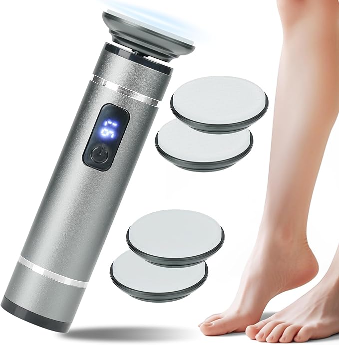 The 2025 Latest Model Electric Feet Callus Remover,Electric Foot Files for Men & Women,Electric Callus Remover for Feet Dead Skin and Calluse,Rechargeable Digital Feet Callus with 4 Grinding Heads-VivaGrace Women