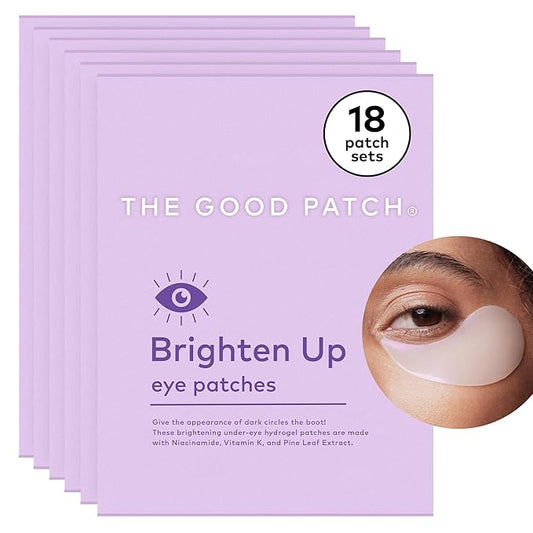The Good Patch Brighten Up Hydrogel Under Eye Patches for Dark Circles and Puffy Eyes, Made with Niacinamide, Vitamin K, Pine Leaf Extract, Clinically Proven (18 Total Patch Sets)-VivaGrace Women