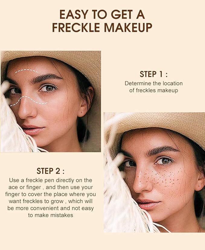 AKARY 4 Colors Freckle Pen Professional Lifelike Face Concealer Point Out Natural Waterproof Longlasting Soft Artificial Freckles Fine Makeup Freckle Pen Life Face Decoration (01+02+03+04)-VivaGrace Women