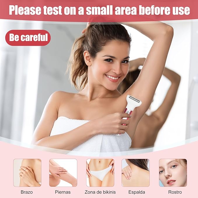 Women Face Epilator, 5-in-1 depiladora, Facial Hair Removal for Women, Facial epilator, Hair Removal Device, 5 Attachments for Eyebrows, Nose, Body-VivaGrace Women