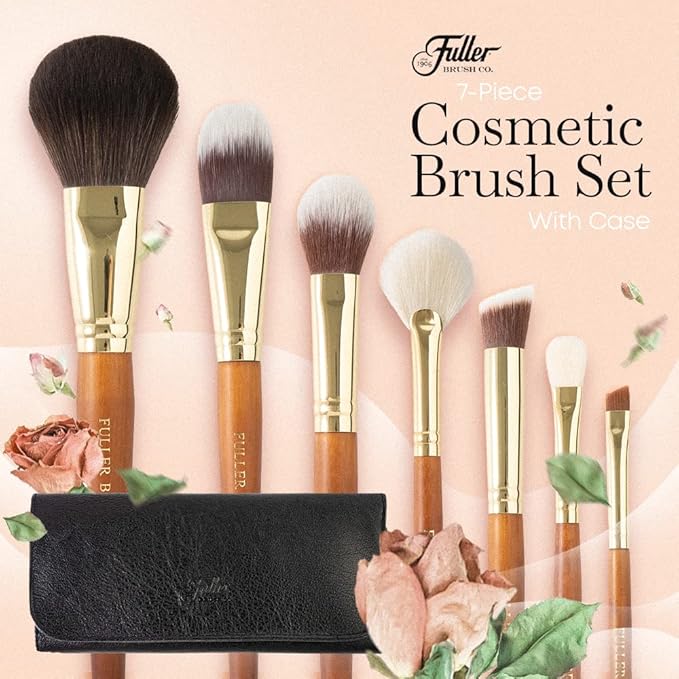 Fuller Cosmetic Brush & Bag Set (Set of 7 Brushes)-VivaGrace Women