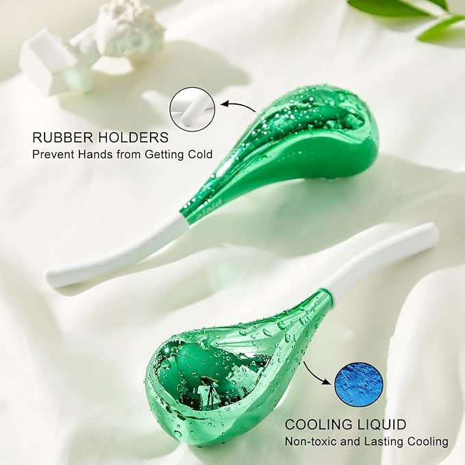 Cryo Sticks for Face, Ice Globes Cryo Globes for Facials, Esthetician Supplies Gifts, Unbreakable Stainless Steel Ice Roller Cooling Spa Balls with Storage Case-VivaGrace Women