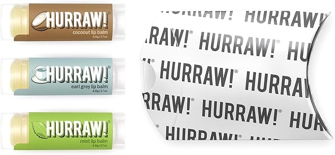 Hurraw! Coconut, Earl Grey, Mint Lip Balms, 3 Pack Bundle: Organic, Certified Vegan, Cruelty and Gluten Free. Non-GMO, 100% Natural Ingredients. Bee, Shea, Soy and Palm Free. Made in USA-VivaGrace Women