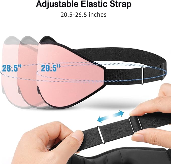 LitBear Sleep Masks for Women, Pink Eye Mask for Sleeping, Comfortable Night Sleeping Mask, Soft Contoured Eye Cover for Sleeping with Elastic Strap for Side Sleeper Men Flying Shift Worker-VivaGrace Women