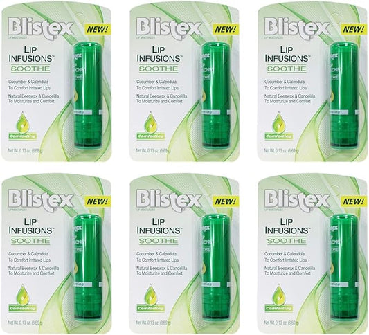 Blistex Lip Infusions Soothe Lip Moisturizer 0.13 Ounce (6 Pack)-VivaGrace Women