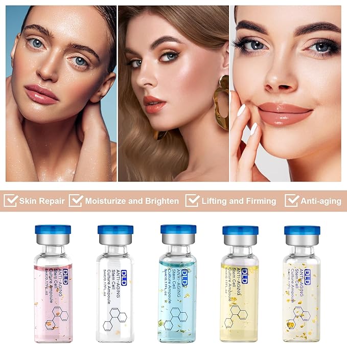 BB Facial Glow Starter Kit Facial Pigment Serum Treatment Kit,Anti-Aging Serum Pigments Set for Micro-needling Skin Treatment 10 Vials 5ml Hyaluronic Acid Ampoule foundation Essence Skin-VivaGrace Women