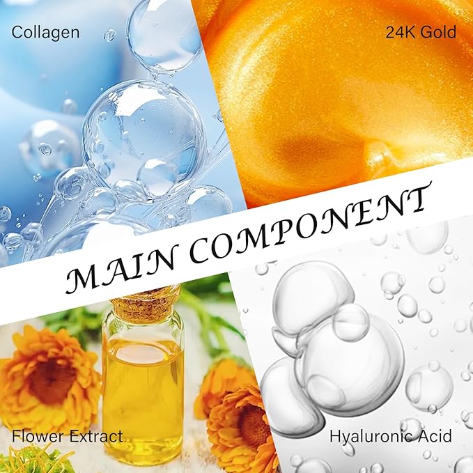 25 Paris Under Eye Patches Eye Mask for Puffy Eyes, Reducing Dark Circles, Anti-Aging & Refreshing, Collagen Eye Mask Eye Pads for Skin Care, 24K Gold-VivaGrace Women