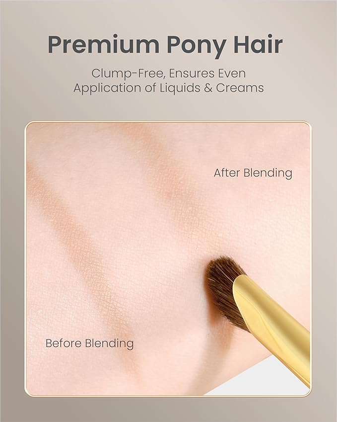 Desert Oak Series Nose Contour Brush - Angled Pony Hair Bristles for Seamless Sculpting, Dual-Use with Cream/Powder, Ebana Handle & Brass Ferrule (CM 179)-VivaGrace Women