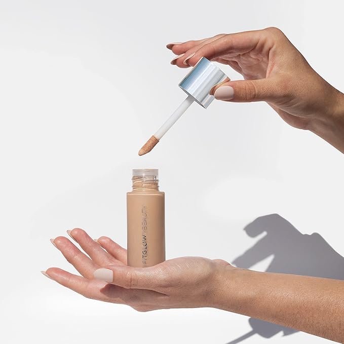 Fitglow Beauty - Natural Foundation+ Photo-Filtering Foundation | Vegan, Woman-Owned Clean Beauty (F4 - Medium Tan, Neutral Undertones)-VivaGrace Women