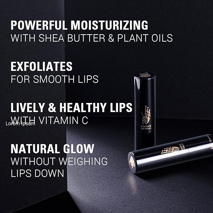 Courage Lip Balm – Hydrating Lip Balm for Men - Shea Butter & Cica to Moisturize & Soothe Dry, Chapped Lips – Anti Aging Lip Moisturizer to Restore Radiance and Improve Softness of Lips, 0.12oz.-VivaGrace Women
