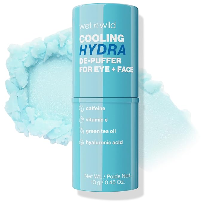 wet n wild Cooling Hydra De-Puffer, Soothing Face Makeup Primer Stick with Vitamin E & Caffeine, Instant Skin Refreshments for All Skin Types and Complexions, Vegan & Cruelty-Free-VivaGrace Women