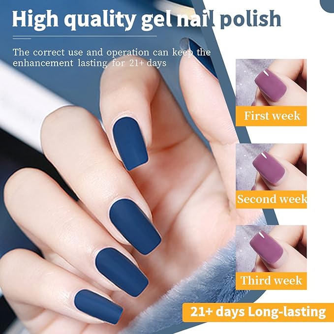 JODSONE 60 PCS Gel Nail Polish Set All Seasons No Wipe Base Coat Matte Glossy Top Coat Nail Gel Polish Kit for Starter Manicure DIY at Home Enjoy Fun-VivaGrace Women