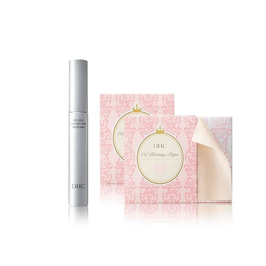 DHC Mascara Perfect Pro Double Protection 0.17 oz. Net wt. and Blotting Paper 2 pack (100 sheets x 2)-VivaGrace Women