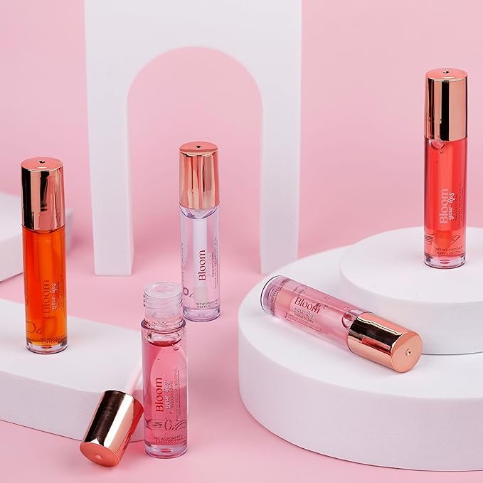 Expressions 5pc Lip Oil Set - Bloom Your Lips Style Essentials Lip Oils, Lip Healing Lip Oil Collection with Precision Applicator Wand | Moisturizing for Everyday Lip Care and Lip Repair (FLORAL)-VivaGrace Women