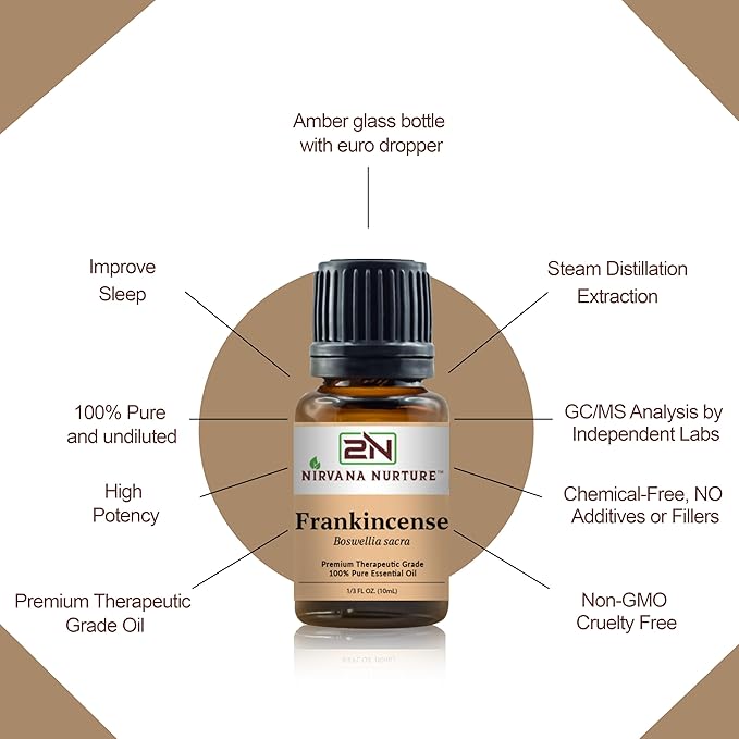 Frankincense Sacra Essential Oil 100% Pure Premium Therapeutic Grade, Undiluted - Aromatherapy Diffuser for Calm and Relaxation, Skin Care, Hair Care-VivaGrace Women